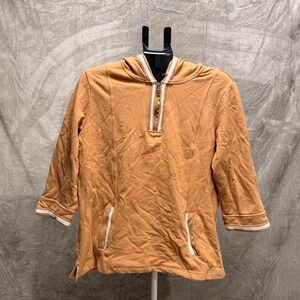 Mens Architect size XL Tan Quarter Zip Hoodie Sleeve Casual Lightweight Pullover